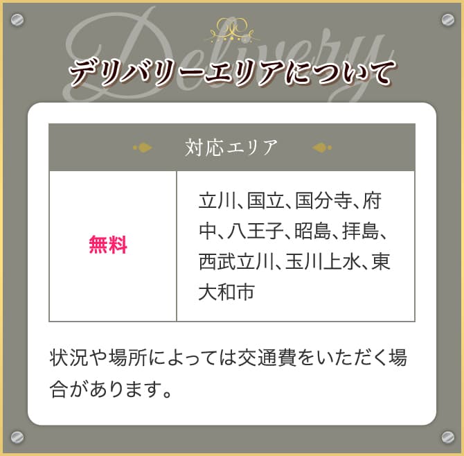 デリバリ―エリア